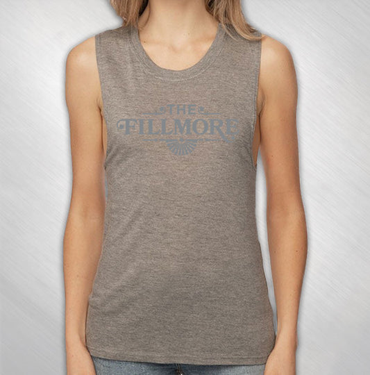 Womens Glitter Logo Muscle Tee